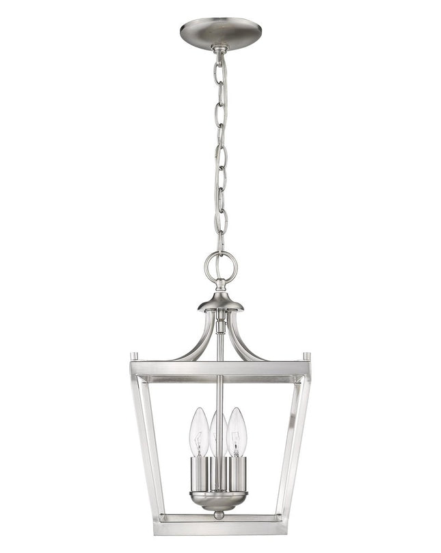 Vintage Silver Metal Tapered Hanging Light