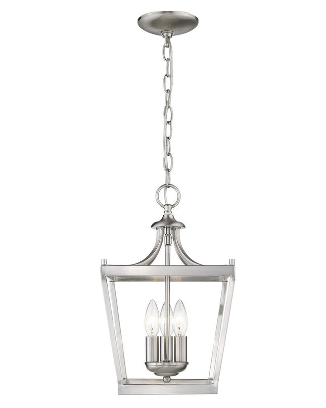 Vintage Silver Metal Tapered Hanging Light