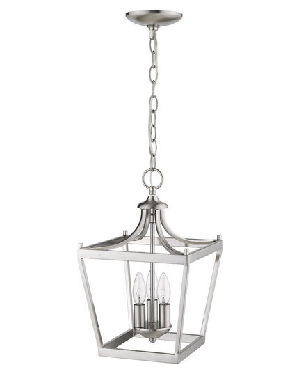 Vintage Silver Metal Tapered Hanging Light