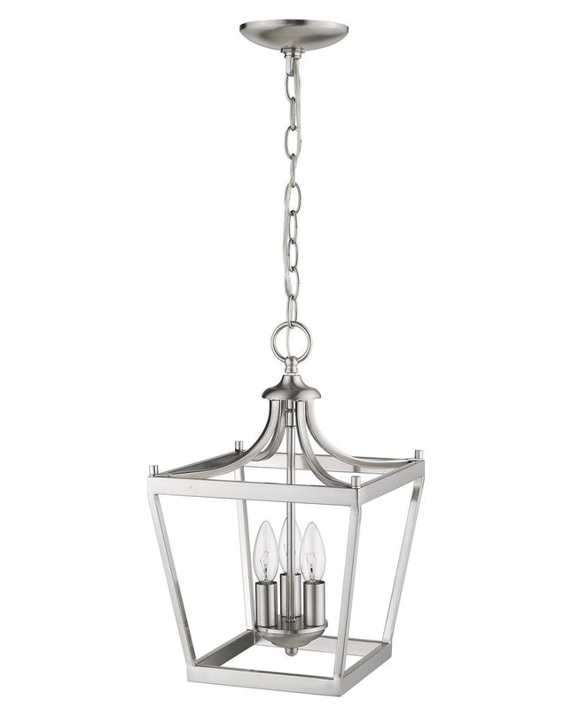 Vintage Silver Metal Tapered Hanging Light