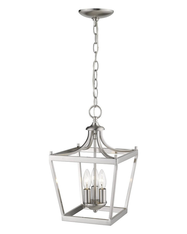 Vintage Silver Metal Tapered Hanging Light
