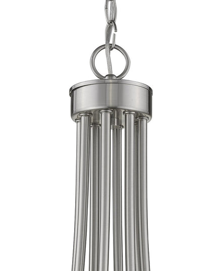 Silver Candle Style Eight Light Metal Dimmable Chandelier