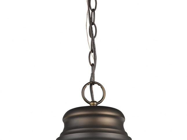Ansen 1-Light Oil-Rubbed Bronze Pendant With Gloss White Interior Shade