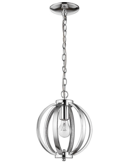 Nevaeh 1-Light Chrome Globe Pendant With Crystal Accents