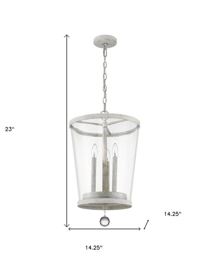 Callie 3-Light Country White Foyer Pendant