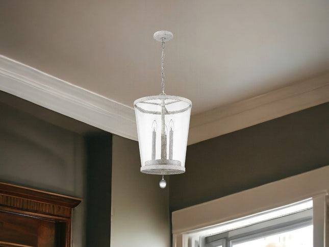 Callie 3-Light Country White Foyer Pendant