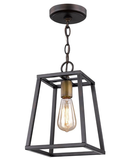 Antique Bronze Metal Tapered Hanging Light