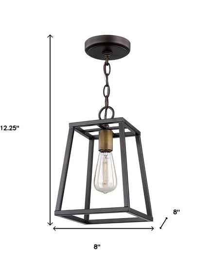 Antique Bronze Metal Tapered Hanging Light