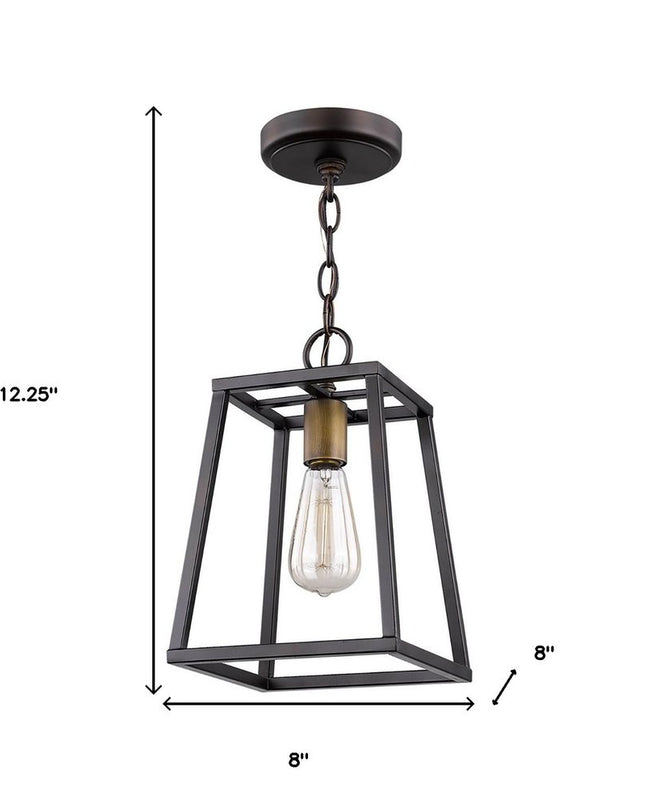 Antique Bronze Metal Tapered Hanging Light