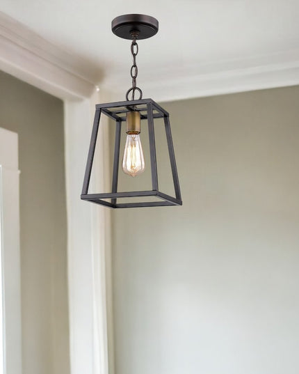Antique Bronze Metal Tapered Hanging Light
