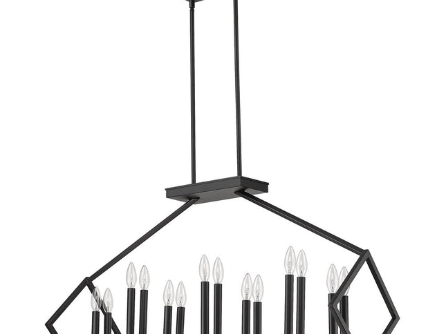 Luca 14-Light Matte Black Island Pendant