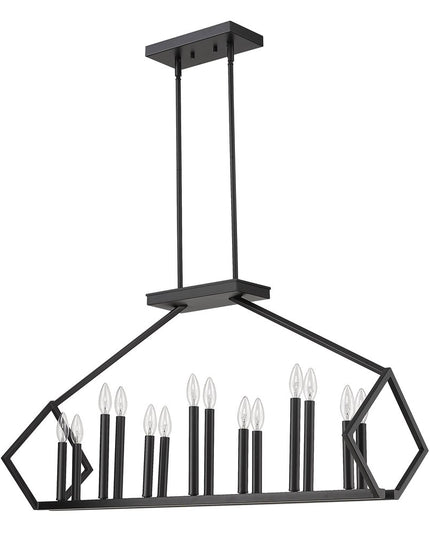 Luca 14-Light Matte Black Island Pendant