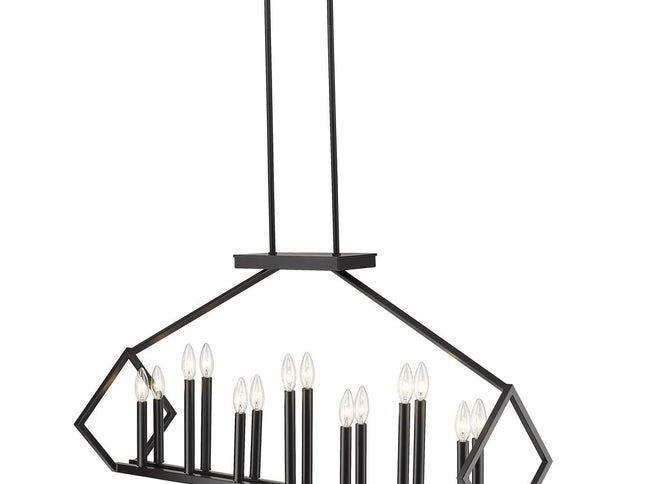 Luca 14-Light Matte Black Island Pendant