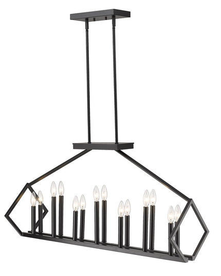 Luca 14-Light Matte Black Island Pendant