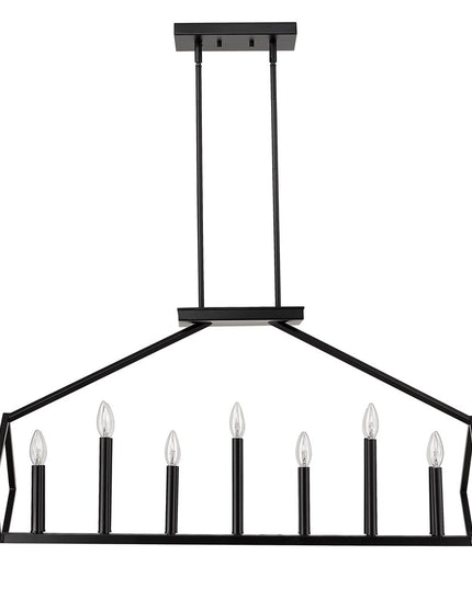 Luca 14-Light Matte Black Island Pendant