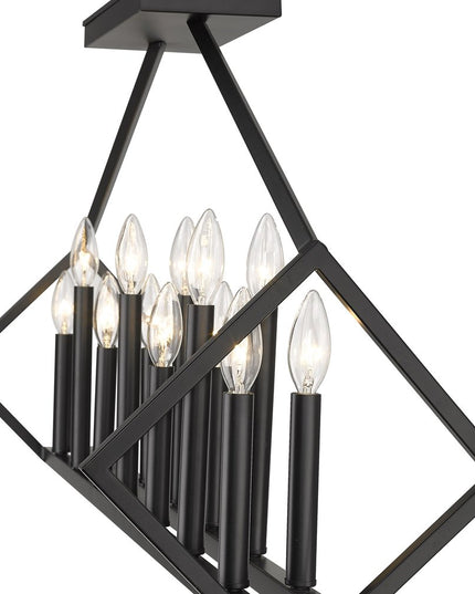 Luca 14-Light Matte Black Island Pendant