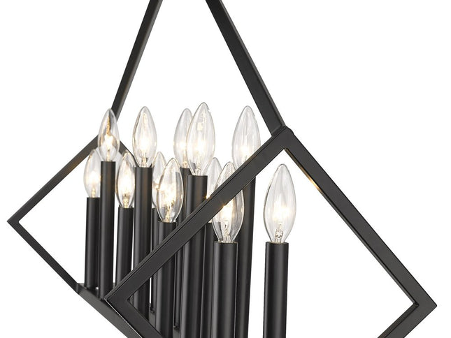 Luca 14-Light Matte Black Island Pendant