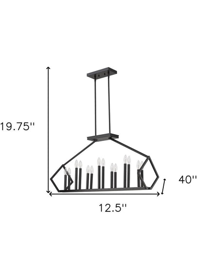 Luca 14-Light Matte Black Island Pendant