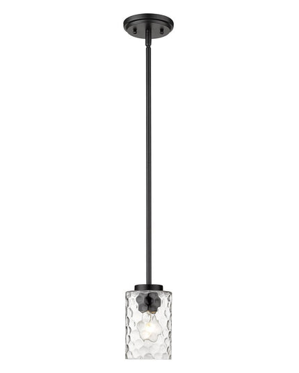 Black Metal and Glass Mini Pendant Hanging Light