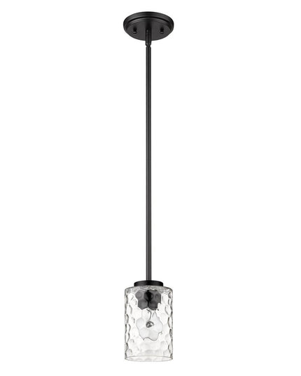 Black Metal and Glass Mini Pendant Hanging Light