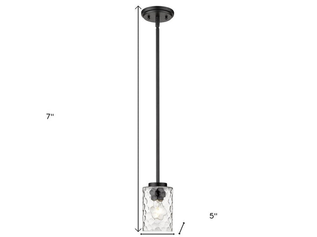 Black Metal and Glass Mini Pendant Hanging Light