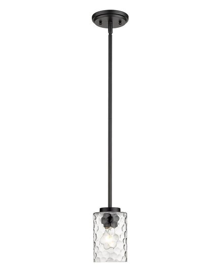 Black Metal and Glass Mini Pendant Hanging Light