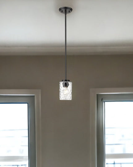 Black Metal and Glass Mini Pendant Hanging Light