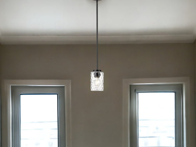 Black Metal and Glass Mini Pendant Hanging Light