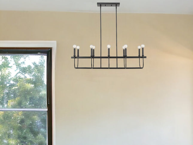 Beckett 10-Light Matte Black Island Pendant
