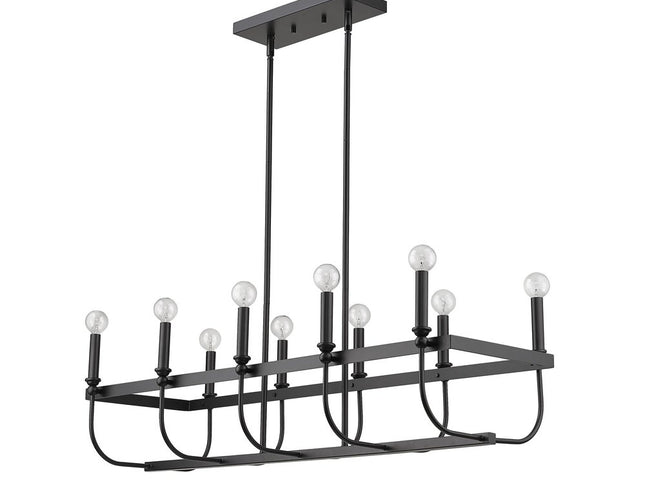 Beckett 10-Light Matte Black Island Pendant