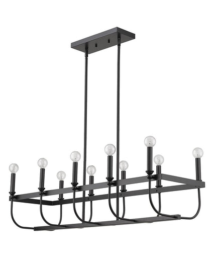 Beckett 10-Light Matte Black Island Pendant