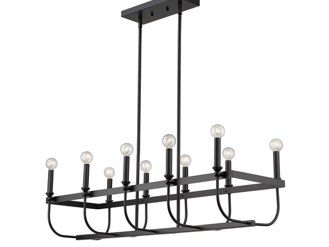 Beckett 10-Light Matte Black Island Pendant