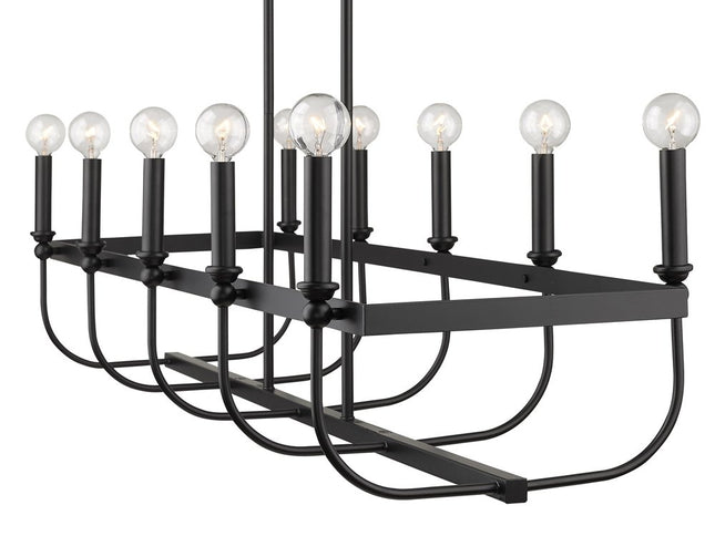 Beckett 10-Light Matte Black Island Pendant