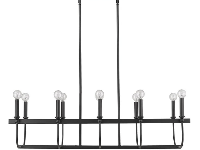 Beckett 10-Light Matte Black Island Pendant