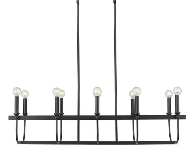 Beckett 10-Light Matte Black Island Pendant