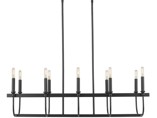 Beckett 10-Light Matte Black Island Pendant
