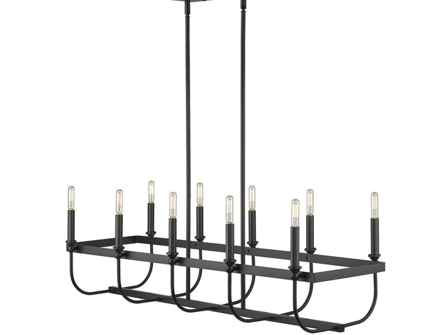 Beckett 10-Light Matte Black Island Pendant