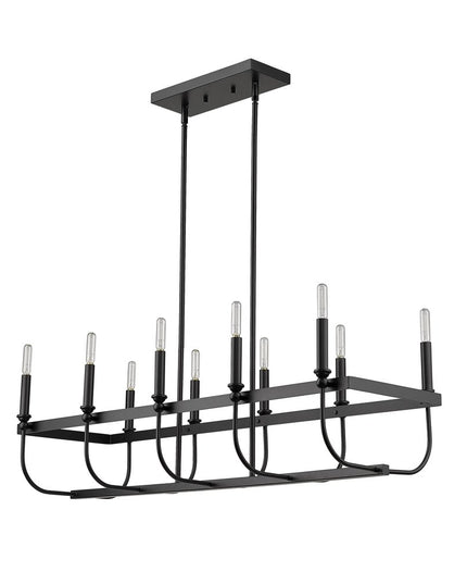 Beckett 10-Light Matte Black Island Pendant