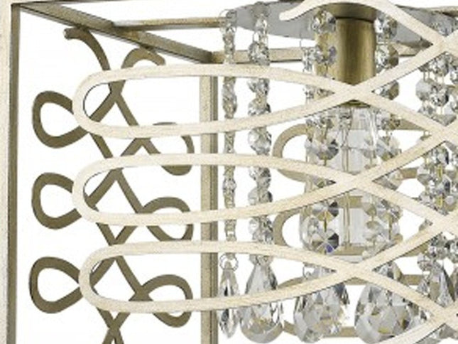 Brax 2-Light Washed Gold Island Pendant With Crystal Accents