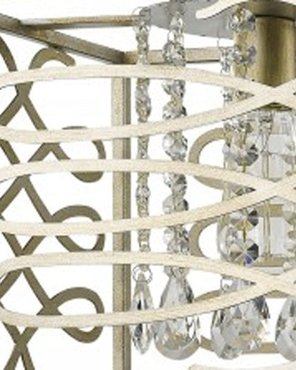 Brax 2-Light Washed Gold Island Pendant With Crystal Accents