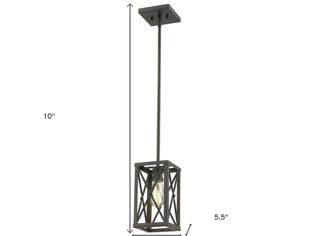 Bronze Metal Geometric Mini Pendant Hanging Light