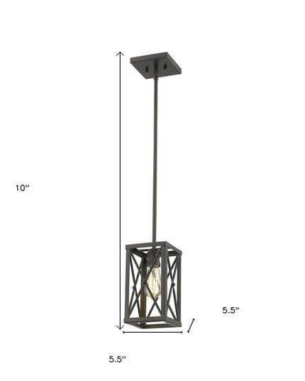 Bronze Metal Geometric Mini Pendant Hanging Light