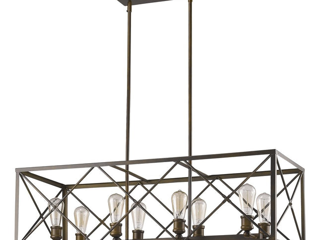 Brooklyn 8-Light Oil-Rubbed Bronze Island Pendant With Metal Framework Shade