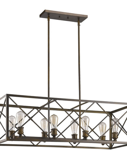 Brooklyn 8-Light Oil-Rubbed Bronze Island Pendant With Metal Framework Shade