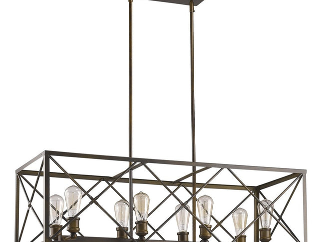 Brooklyn 8-Light Oil-Rubbed Bronze Island Pendant With Metal Framework Shade