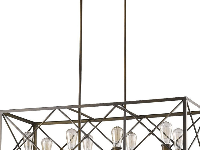 Brooklyn 8-Light Oil-Rubbed Bronze Island Pendant With Metal Framework Shade