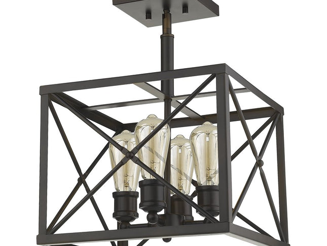 Brooklyn 4-Light Oil-Rubbed Bronze Convertible Pendant