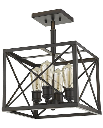 Brooklyn 4-Light Oil-Rubbed Bronze Convertible Pendant