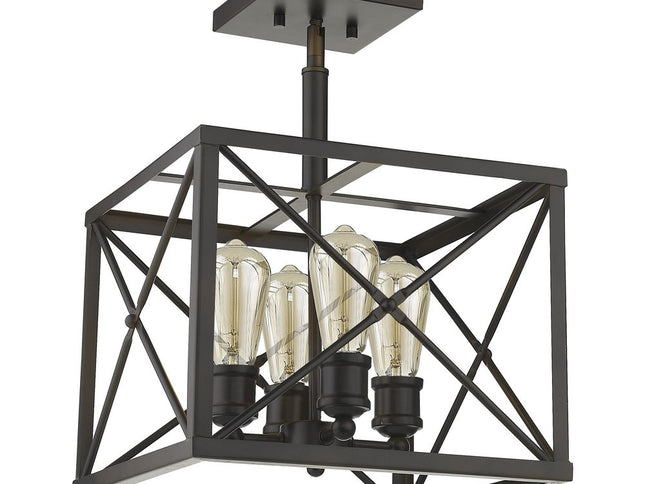 Brooklyn 4-Light Oil-Rubbed Bronze Convertible Pendant