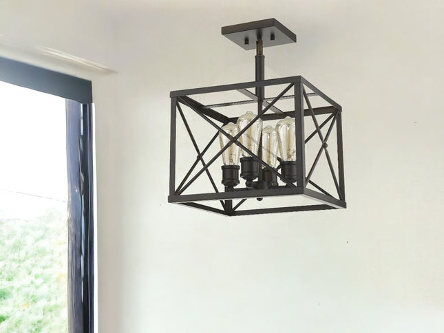 Brooklyn 4-Light Oil-Rubbed Bronze Convertible Pendant